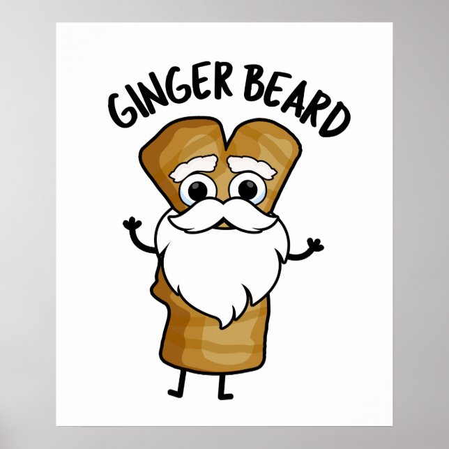 Ginger Beard Funny Gingerbread Food Puff Poster (Vorne)
