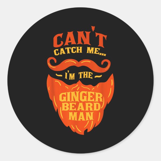 Ginger Beard Man - Bearded Men Funny Quote  Runder Aufkleber (Vorderseite)
