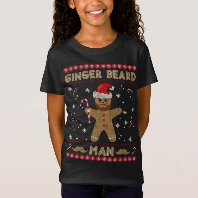 Ginger Beard Man Funny Gingerbrot Ugly Weihnachten T-Shirt (Vorderseite)