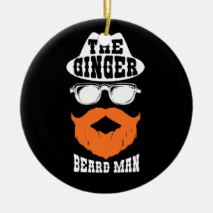 Ginger Beard Man Funny Redhead Irish Bearded Men Keramik Ornament