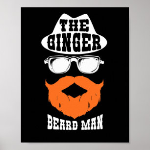 Ginger Beard Man Funny Redhead Irish Bearded Men Poster