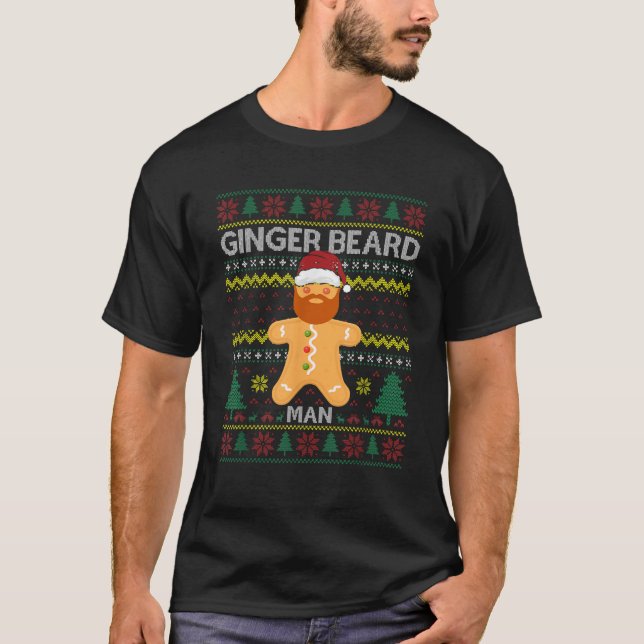 Ginger Beard Man Funny Ugly Weihnachtsneuheit T-Shirt (Vorderseite)