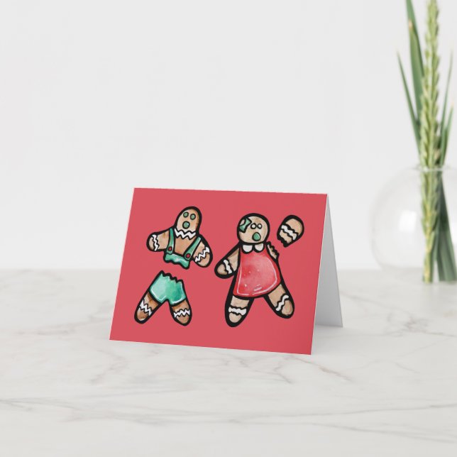 Ginger Bread Couple Snap Gingerbread Mann Cookies Karte (Vorderseite)