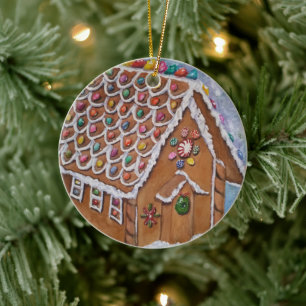 Ginger Bread House Keramik Ornament