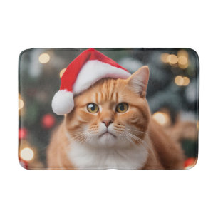 Ginger British Shorthair Christmas Badematte