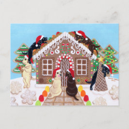 Ginger Broad House Labradors Painting Postkarte