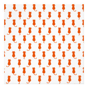 Ginger Cat Abgeschieden auf White Polka Dot Muster Fotodruck