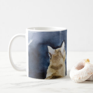 Ginger Cat and Full Moon Classic Tasse