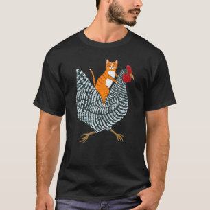 Ginger Cat Chicken Ride Orange Cat Hühnerkatzen T-Shirt