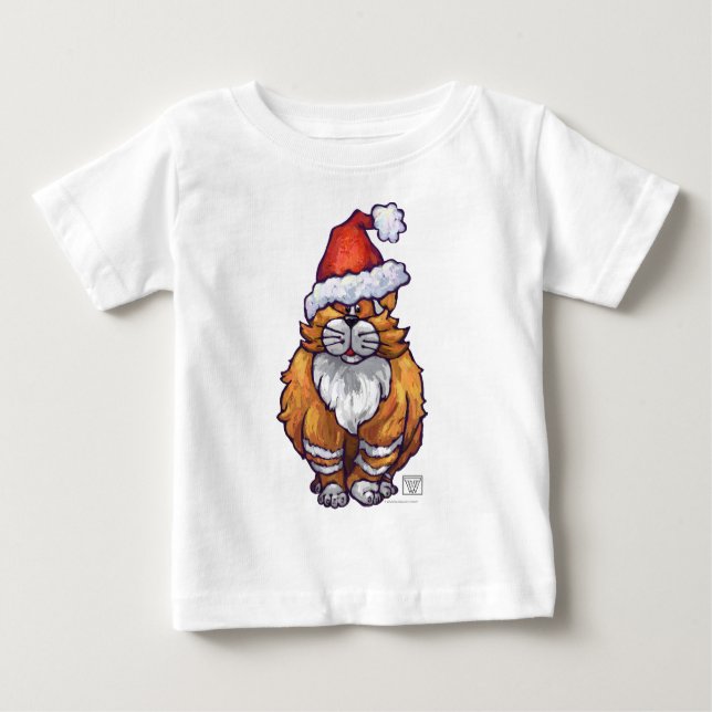 Ginger Cat Christmas Baby T-shirt (Vorderseite)