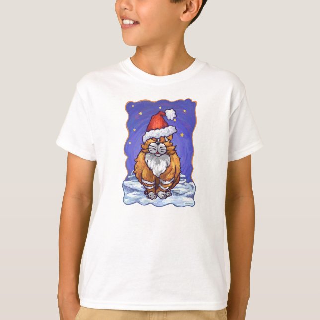 Ginger Cat Christmas T-Shirt (Vorderseite)
