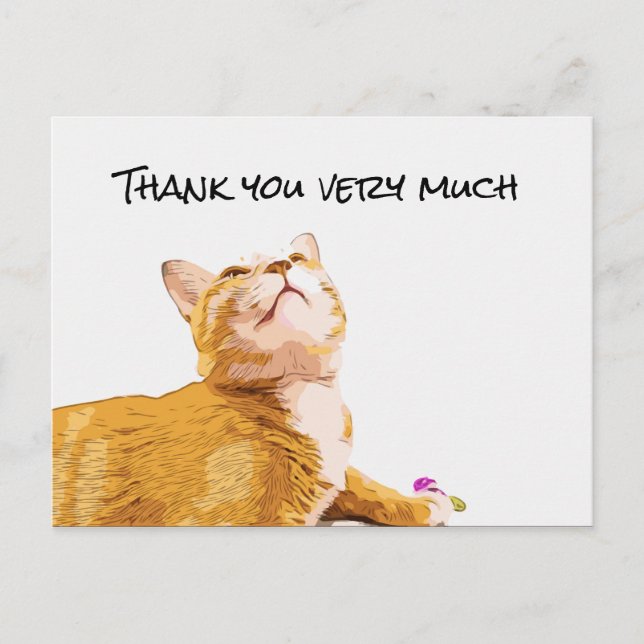 Ginger Cat Danke, dass die Kartenkatze nach oben s Postkarte (Vorderseite)
