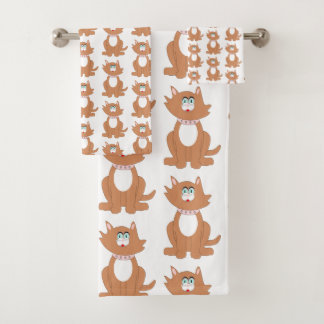 Ginger Cat Design Badhandtuch Set
