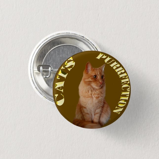 Ginger Cat Gold Coin, Round Abzeichen Button (Vorne & Hinten)