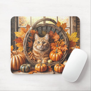 Ginger Cat in Erntedank Cornucopia Mousepad