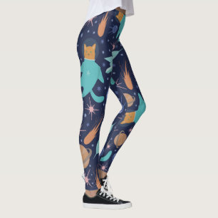 Ginger Cat in Space Galaxy Abenteuer Leggings