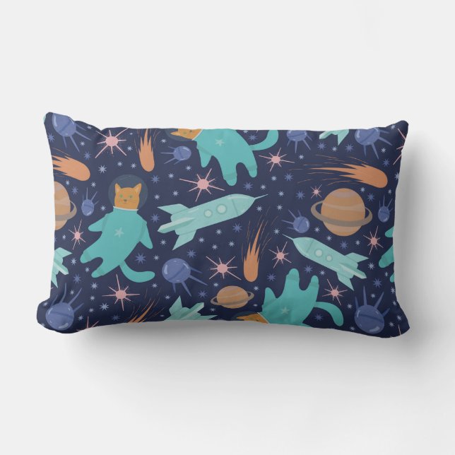 Ginger Cat in Space Galaxy Abenteuer Lendenkissen (Vorderseite)