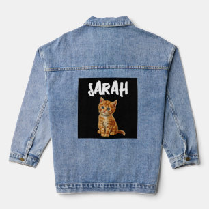 GINGER CAT KITTEN PERSONALISIERT Denim Jean Jacket Jeansjacke