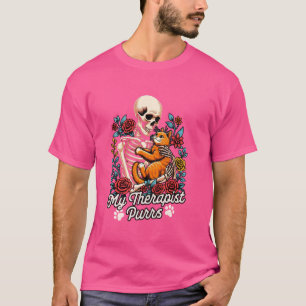 Ginger Cat Mama Ginger Cat Mama Skeleton My Therap T-Shirt