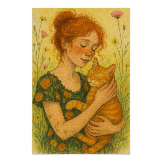 Ginger Cat Mama Orange Tabby Cats Poster (Vorderseite)