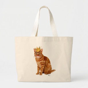 Ginger Cat mit Crown Full Jumbo Stoffbeutel