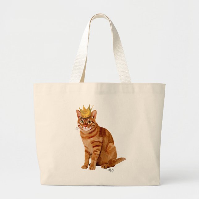 Ginger Cat mit Crown Full Jumbo Stoffbeutel (Vorne)