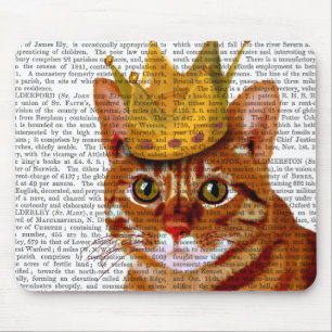 Ginger Cat mit Crown Portrai Mousepad
