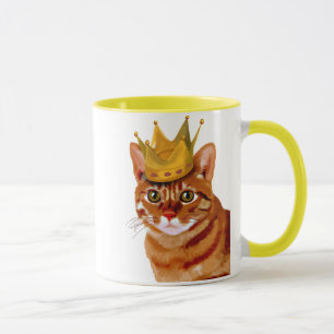 Ginger Cat mit Crown Portrai Tasse