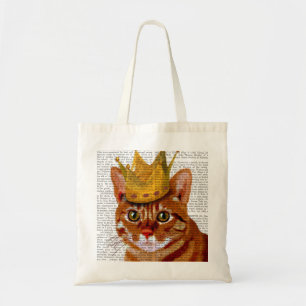 Ginger Cat mit Crown Portrai Tragetasche