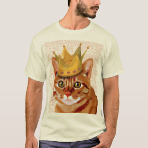 Ginger Cat mit Crown Portrait T-Shirt