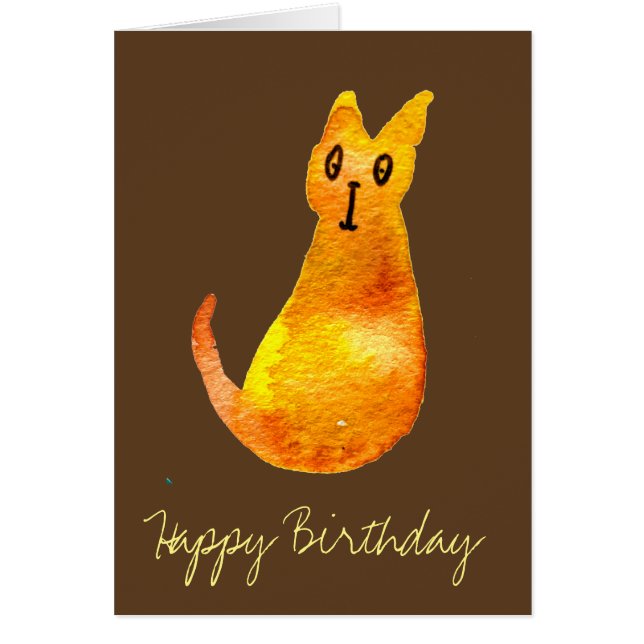 Ginger Cat niedliche Aquarellbilderkunst (Vorne)