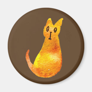 Ginger Cat niedliche Aquarellbilderkunst Magnet