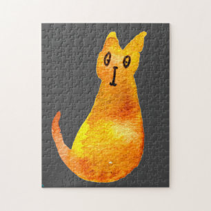 Ginger Cat niedliche Aquarellbilderkunst Puzzle