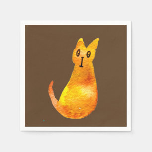 Ginger Cat niedliche Aquarellbilderkunst Serviette