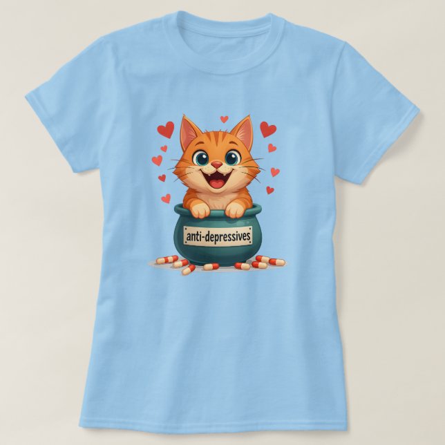 Ginger cat, red colored cat  T-Shirt (Design vorne)