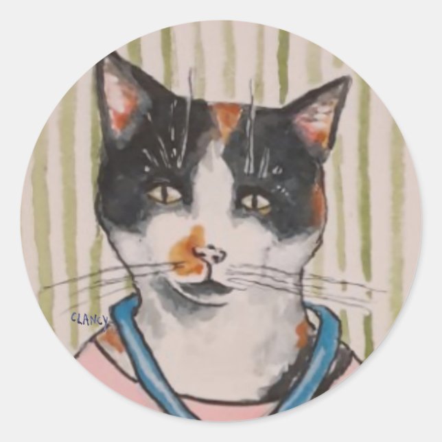 Ginger Cat Runder Aufkleber (Vorderseite)