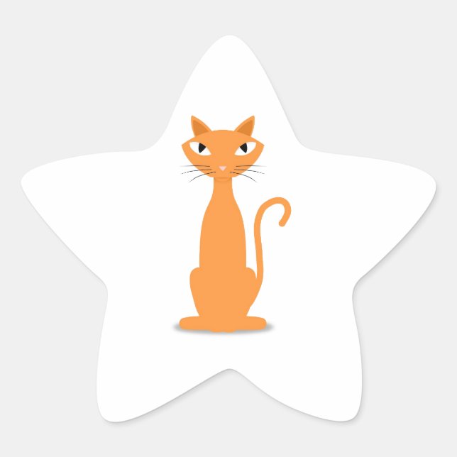 Ginger Cat Stern-Aufkleber (Vorderseite)