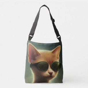 GINGER-CAT-SUNGLASSENPURSE, ALLE ÜBER DIE DRUCKTE TRAGETASCHEN MIT LANGEN TRÄGERN