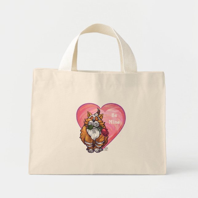 Ginger Cat Valentine's Day Mini Stoffbeutel (Vorne)