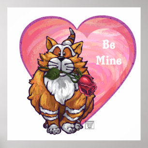 Ginger Cat Valentine's Day Poster