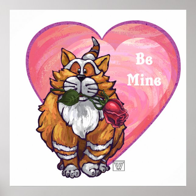 Ginger Cat Valentine's Day Poster (Vorne)