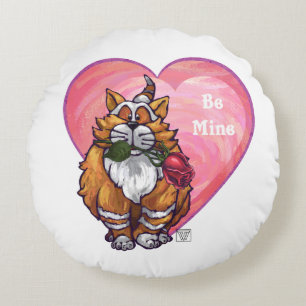 Ginger Cat Valentine's Day Rundes Kissen