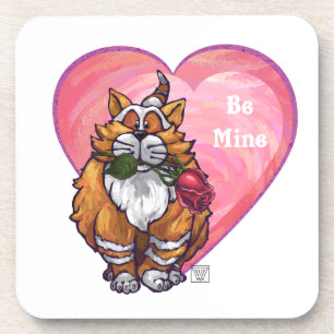 Ginger Cat Valentine's Day Untersetzer