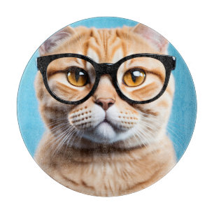 Ginger Cat Wearing Glasses Schneidebrett