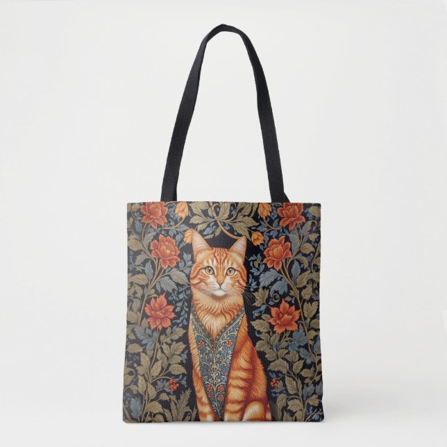 Ginger Cat William Morris Inspirierte floral (Vorderseite)