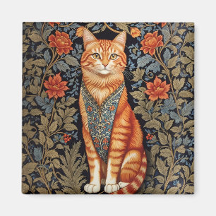 Ginger Cat William Morris Inspirierte floral Magnet