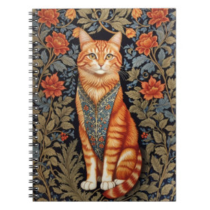 Ginger Cat William Morris Inspirierte floral Notizblock