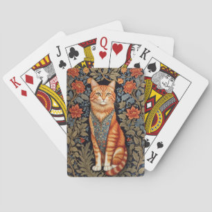 Ginger Cat William Morris Inspirierte floral Spielkarten