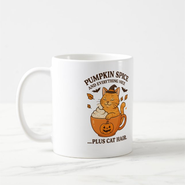 Ginger Cat Witch - Niedliches Halloween-Design mit Kaffeetasse (Links)