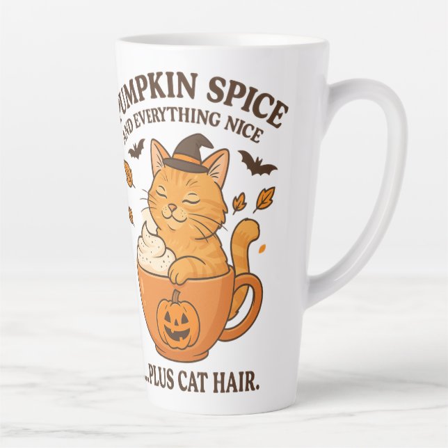 Ginger Cat Witch - Niedliches Halloween-Design mit Milchtasse (Rechts)